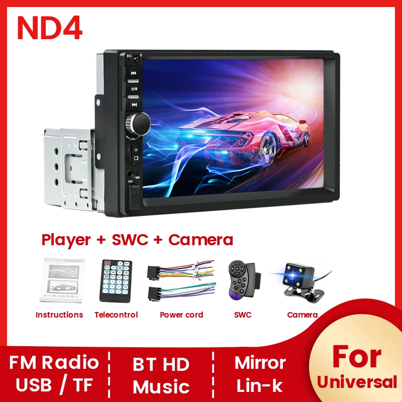 Navifly Universal 7inch 1Din Car Radio Stereo MP3 MP5 Multimedia video prehrávač podporný fotoaparát SWC BT Mirror Link FM Autoradio
