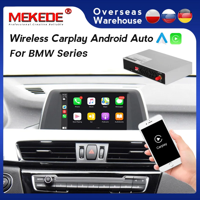 Navifly Wireless Android Auto CarPlay Decoder Box pre BMW 1/2/3/4 Series X1 X3 X4 X5 F01 F10 F22 F20 F30 NBT CCC CC CIC EVO System