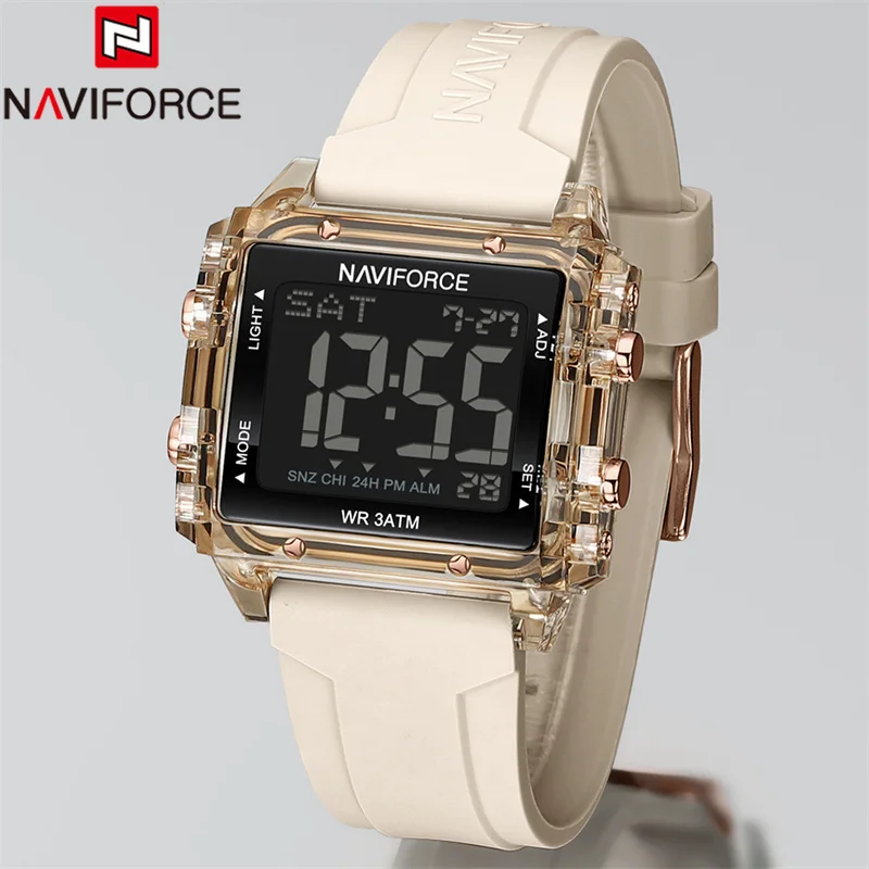 Naviforce Digital Watch Men Vojenský športový chronograf náramky kalendár nepremokavý originál LED mužské elektronické hodiny 7101
