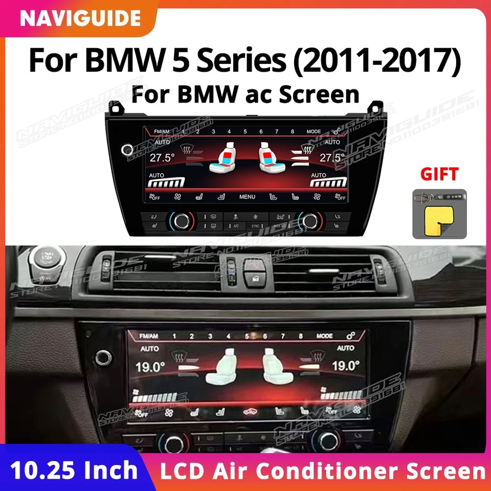 Naviguide 10.25'''Air Condition Screen Control Control pre BMW 5 Series 2012 2012 2013 2014-2017 Panel Touch Board LCD Digital