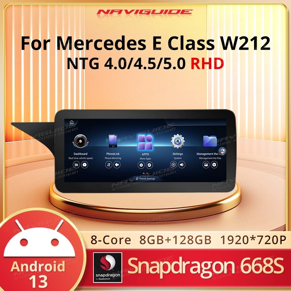 Naviguide Android13 pre Mercedes E Class W212 NTG4.0 4.5 5.0 System Wireless CarPlay Android Auto Intelligent Multimedia Player
