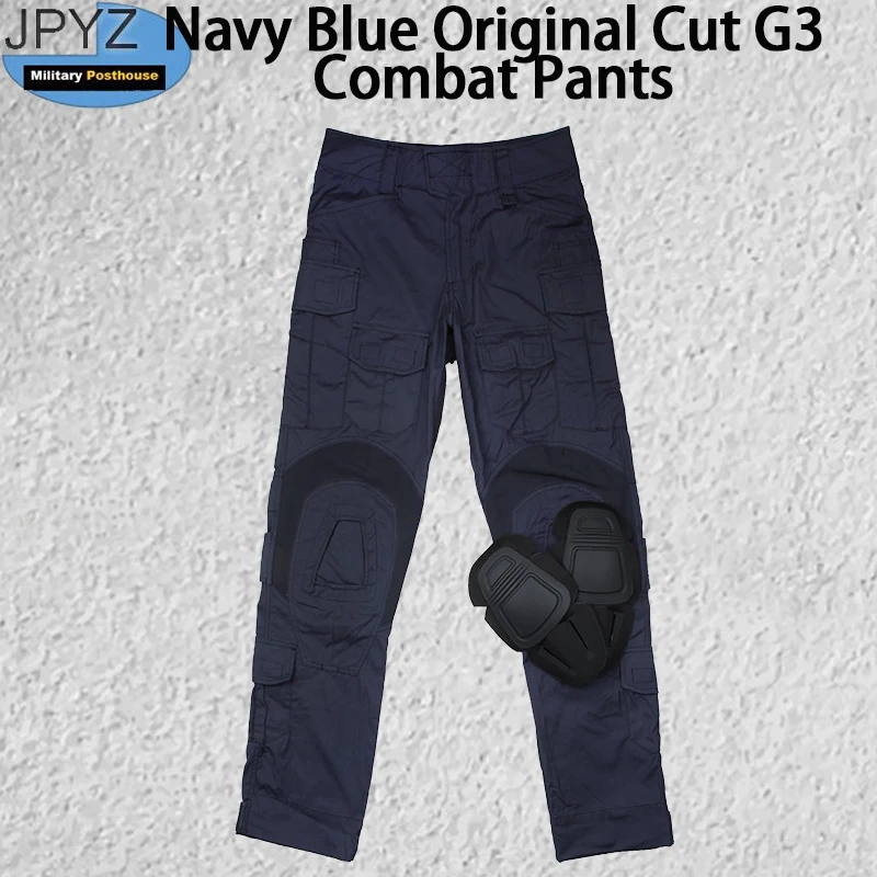 Navy modré originálne cut g3 bojové nohavice zahŕňajú kolenné vankúšiky