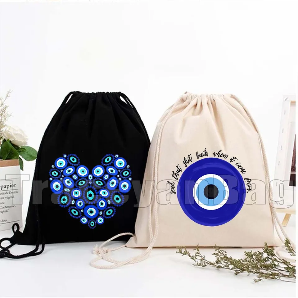 Nazar veľa šťastia Kréta Grécko mati modré zlé oči kúzlo amulet milostné srdce amulet mandala plátno prepravu batoh vrecka vrecka