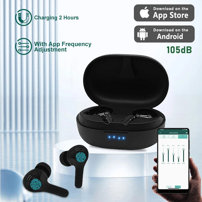 Načúvacie pomôcky pre hluchotu nabíjateľné načúvacie prístroje Bluetooth Zvukový zosilňovač so závažnými stratami sluchu Audifonos zníženie hluku sluchu