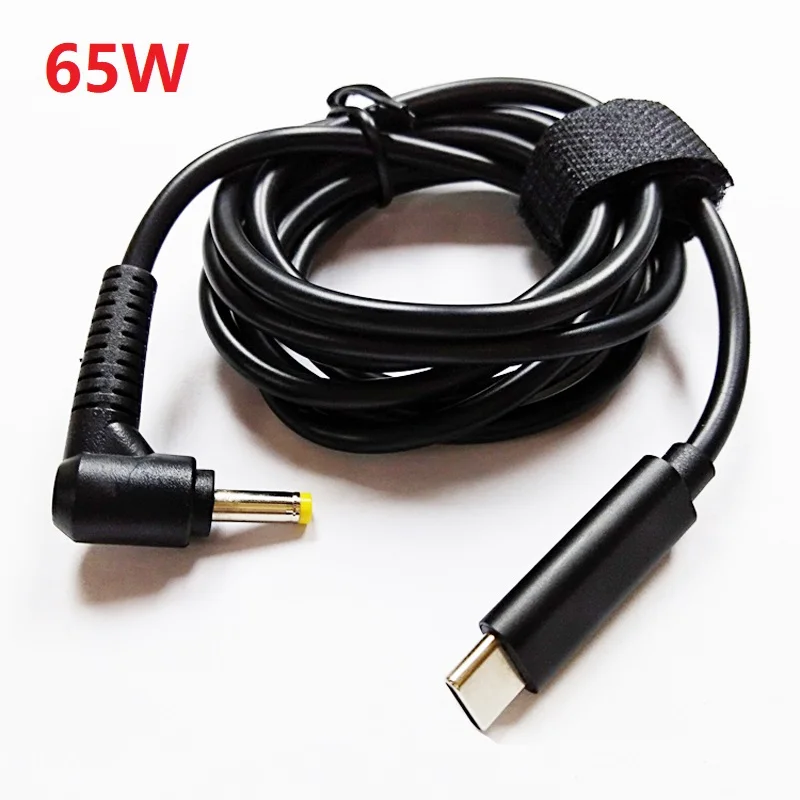 NCHTEK 65W USB TYPY-C TO DC 4,0X1,7 mm (4,0*1,7 mm) mužský konvertor USB-C PD Nabíjací kábel pre laptop Lenovo 19V / 1pcs