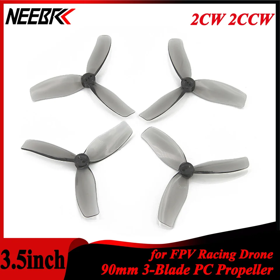 NEBRC 3,5 palca 90 mm 2cw 2CCW 3-BLADE PC Vzorka pre pretekársky dron FPV RC MINI PLAVNÉ FRESTEYLE 3,5 palca Freestyle DIY diely
