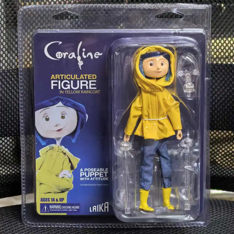 Neca coraline The Secret Door Movie film Caroline figures anime figurín Rainsoat PVC 7 palcov socha modelka Doll Desk Desk