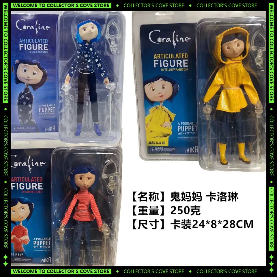 NECA figúrky Coraline a The Secret Door Movie Caroline Action Figure GK figurín Model Collection ORNATION ORNATION HOODA