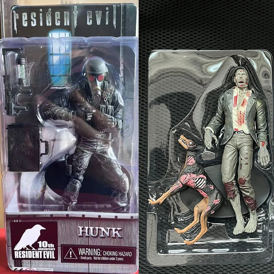 NECA HUNK ZOMBIE postava so psom Licker a Walker Chris Redfield BiOHAZARD Vydávač Majini Action Figure Model Hračky