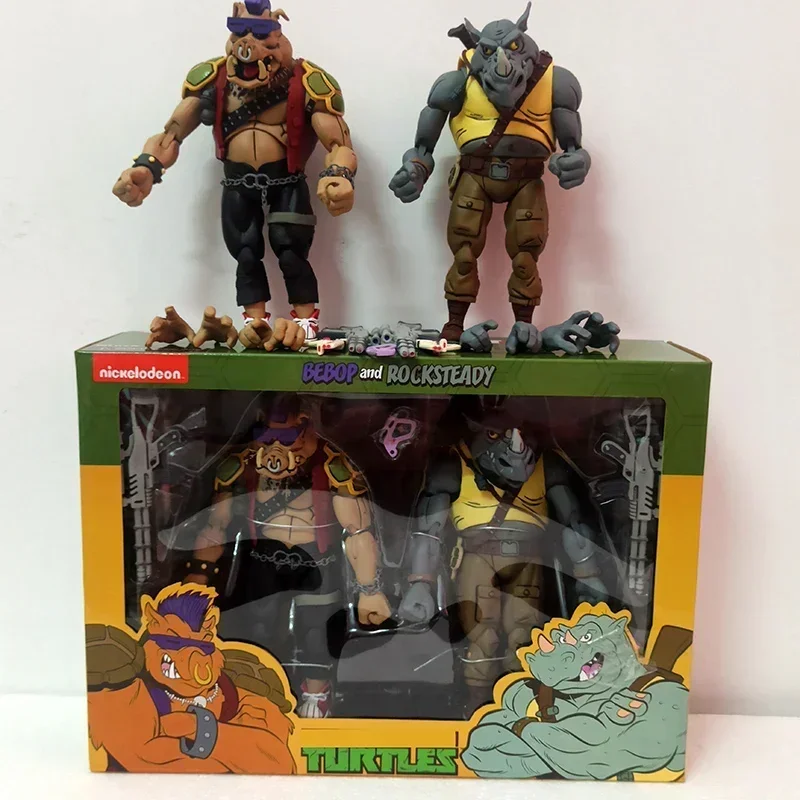 NECA Shredder Michelangelo Foot Solder Donatello Krang postava Bebop Rocksteady Turtle Figure Action Figury Toy 2pcs/set