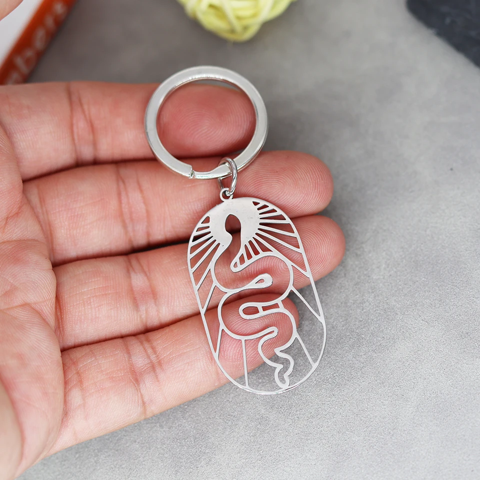 Nedar Vintage Snake Keychain Animal Prívesok Klávesový kľúče pre ženy módne narodeniny šperky z nehrdzavejúcej ocele Geometrický reťazec kľúčov