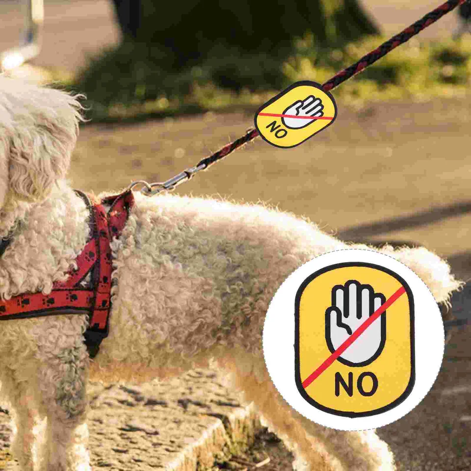 Nedotýkajte sa významu Social Logo Identifikation Label Leash Leash Stickers Stickers Varujte nálepky pripomenutie pre šteniatko pre domáce zvieratá