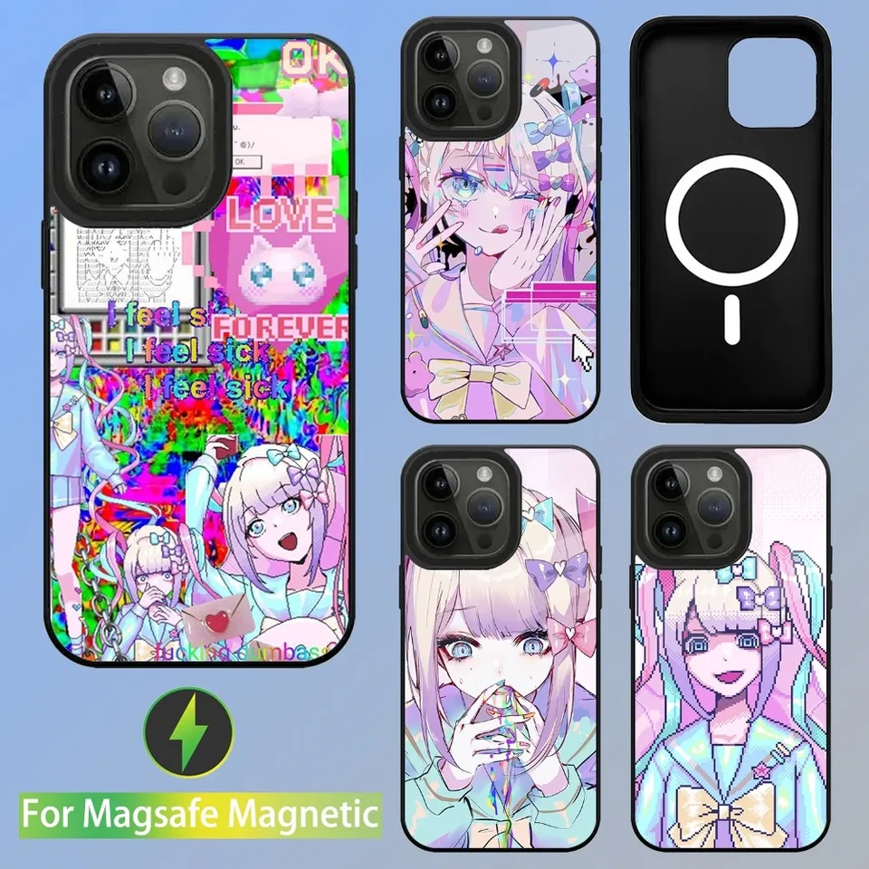 Needy Girl O-Overdose Kangel Pase pre iPhone 15,14,13,12,11, Plus, Pro, Max Mini Magsafe magnetické bezdrôtové nabíjanie