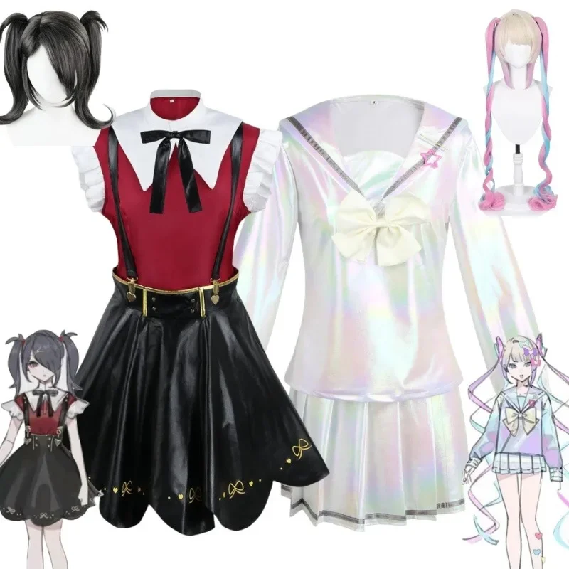Needy Girl predávkovanie cosplay kostým parochňou anime jk uniforma kožená sukňa sada priepasti Kangel ame chan halloween party kostým Party