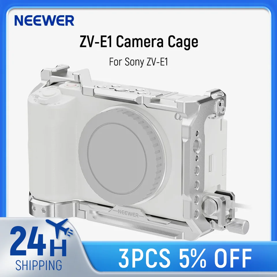 Neewer Camera Cage Metal Video Rig pre Sony Zv-E1 s káblovou svorkou HDMI NATO Rail 3/8 