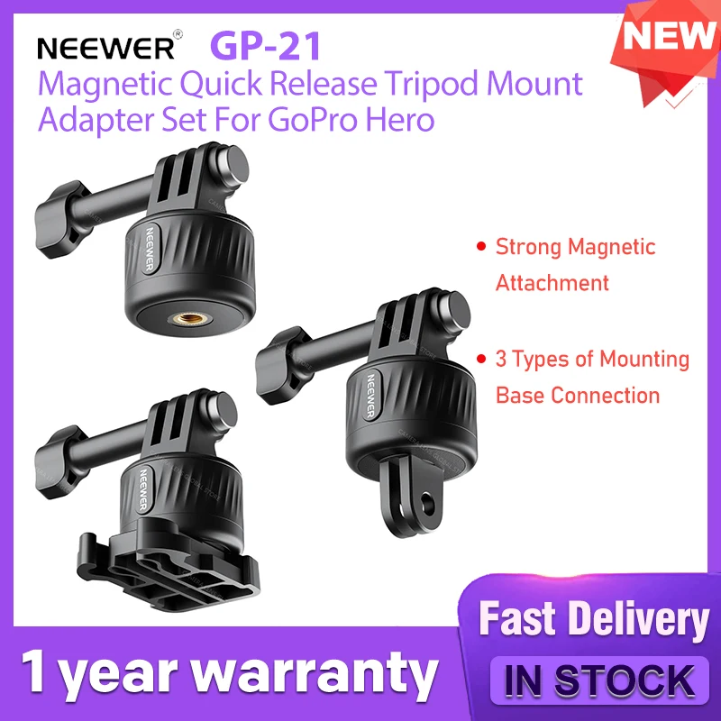 Neewer GP-21 Magnetické rýchle uvoľnenie TRODOD MOND ADAPTER Set pre GoPro Hero | Silné magnetické pripojenie