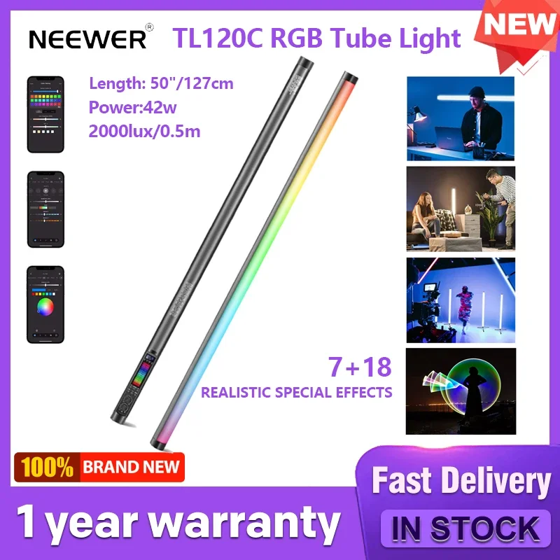 Neewer TL120C RGB trubica svetla s APP/2,4G/DMX Ovládanie