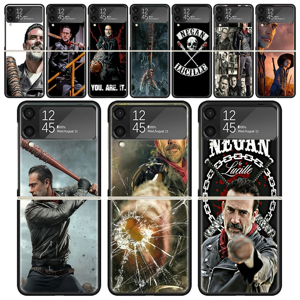 Negan The Walking Dead Case pre Samsung Galaxy Z Flip 4 5 6 3 Z Flip6 flip4 flip3 flip3 Zflip6 Zflip5 5G Hard Shockproof Fundas