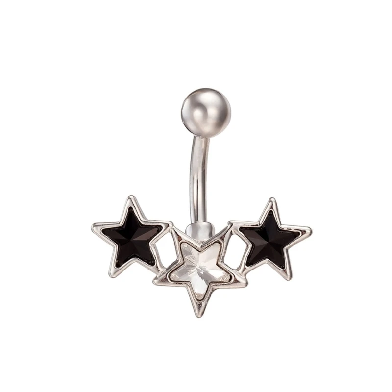 Nehrdzavejúca hviezda pentagram brucho gombíka prsteň brucha pupok tela tela šperky piercing prsteň krašká