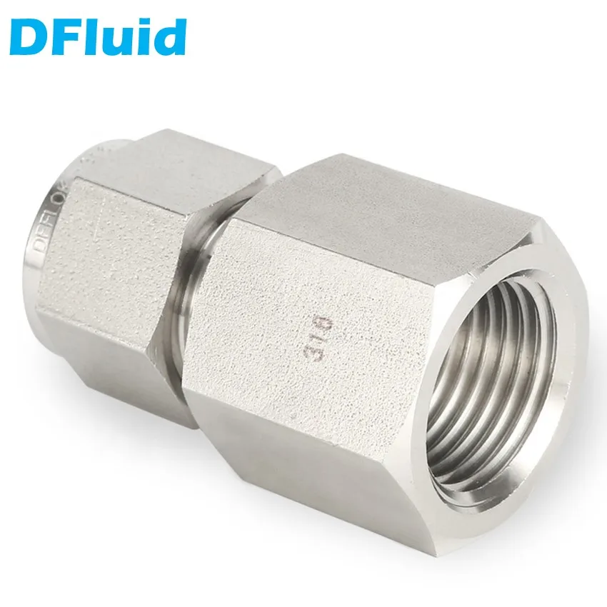 Nehrdzavejúca oceľ 316 samíc NPT to Lok Double Ferrule Compression Tubenie 30MPA 1/8 1/4 3/8 1/2 6 8 10 12 mm Vymeňte Swagelok
