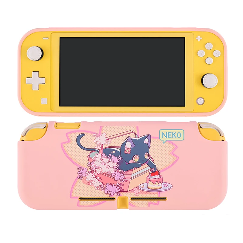 Neko mačka kawaii škrupina pre Nintendo Switch Lite Case Funda Pink Soft Soft TPU Skin Shell Cover NS Lite Console Gaming Accessories