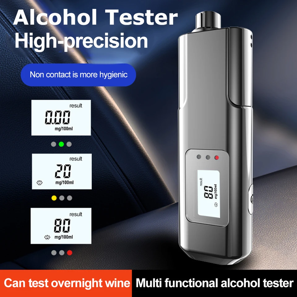 Nekontaktný vysoko-presný alkoholový tester prenosný alkoholimeter digitálna LCD Screent Screen Screen Diagnostic Diagnostický nástroj