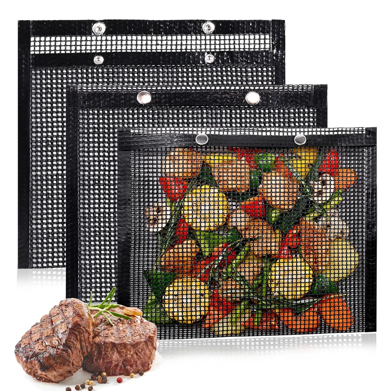 Nelepivé mlené grilovanie grilu na grile siete s vreckom BBQ podložka kuchynská zelenina zelenina varenie grilovacie vrecko s vysokou teplotou odolnou