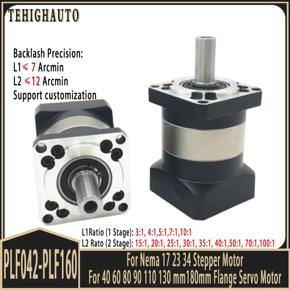 NEMA23 Planetárny reduktor 6.35/8/11/111/1111 mm Vstup 14 mm Výstupný pomer 5: 1 10: 1 pre 60 mm 200 W 400W 400W Servo Motor Rederce Ozub