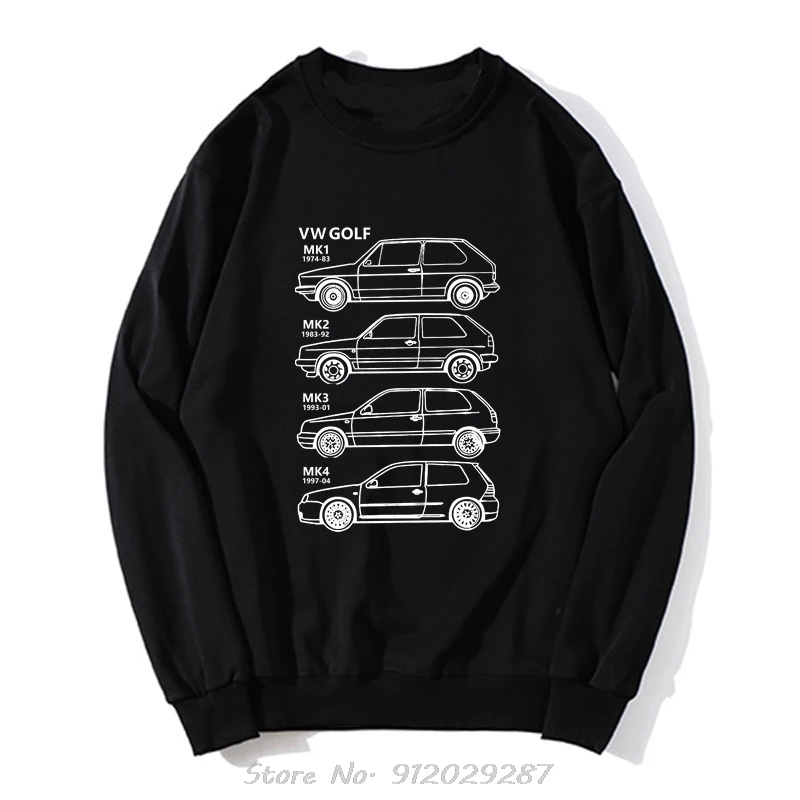 Nemecko Classic Car Golfer MK1 - MK4 Auto - najnovší štýl 3D tlačených mužov mikina homme mikina