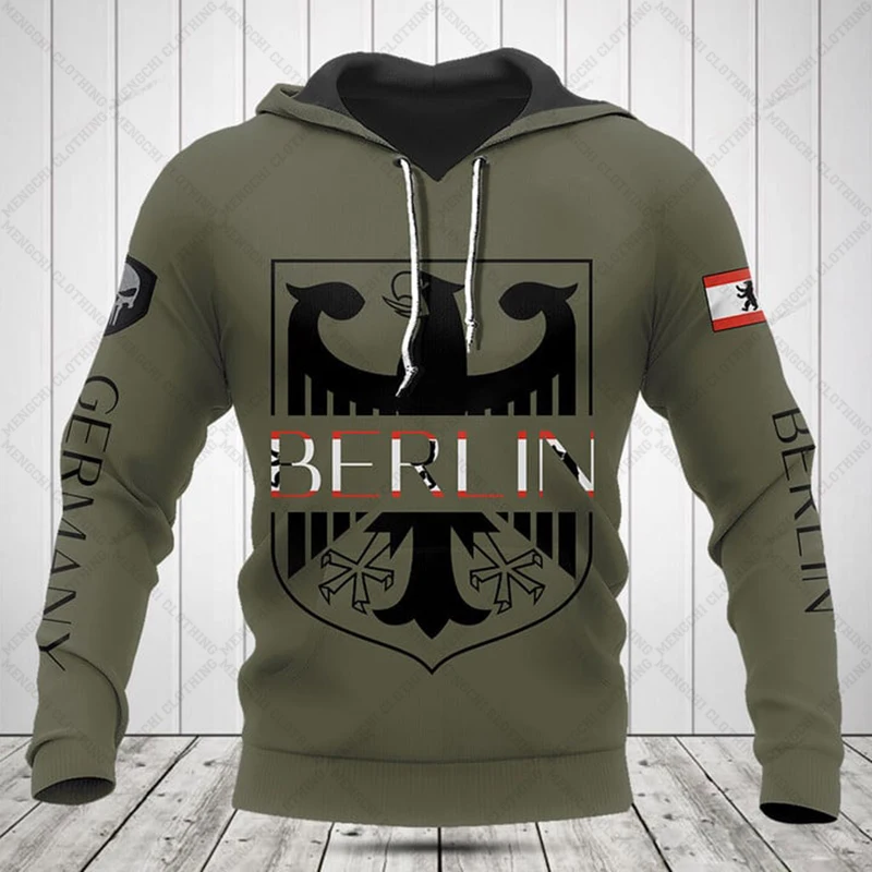 Nemecko Emblem Názov Mesto mikiny voľné unisexové mikiny neformálne topánky pretiahnuté nadmerné vonkajšie streetwear