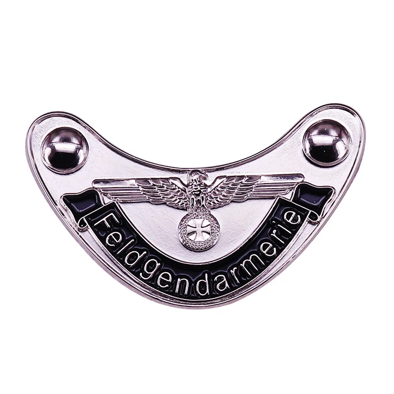 Nemecko wehrmacht feldgendarmerie pin armádna vojenská poľná policajná polícia Gorget Badge s orol nacistom vzácnym