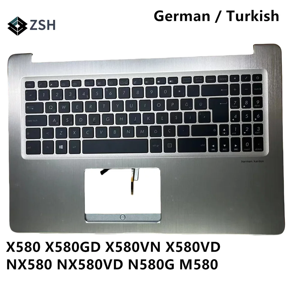 Nemecká turecká klávesnica pre ASUS VivOBook PRO X580 X580GD X580VN X580VD N580G N580GD M580 NAPOHLOTNÝ Klávesový kryt C kryt Klávesnice C