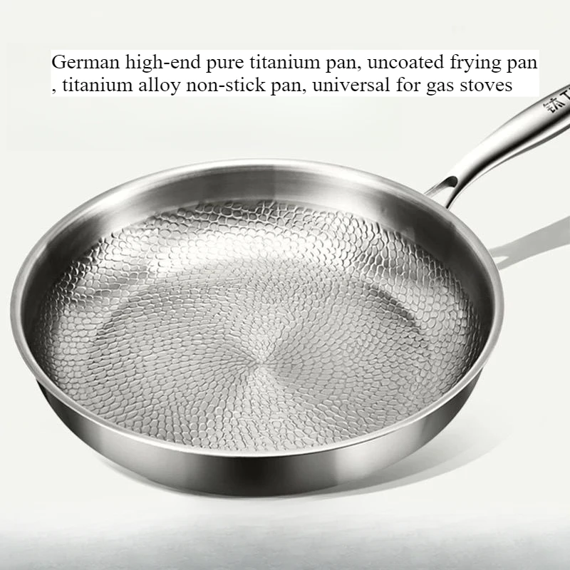 Nemecká špičková panvica Titanium, nepotiahnutá panvica, nečakaná panvica zliatiny, univerzálna pre plynové kachle