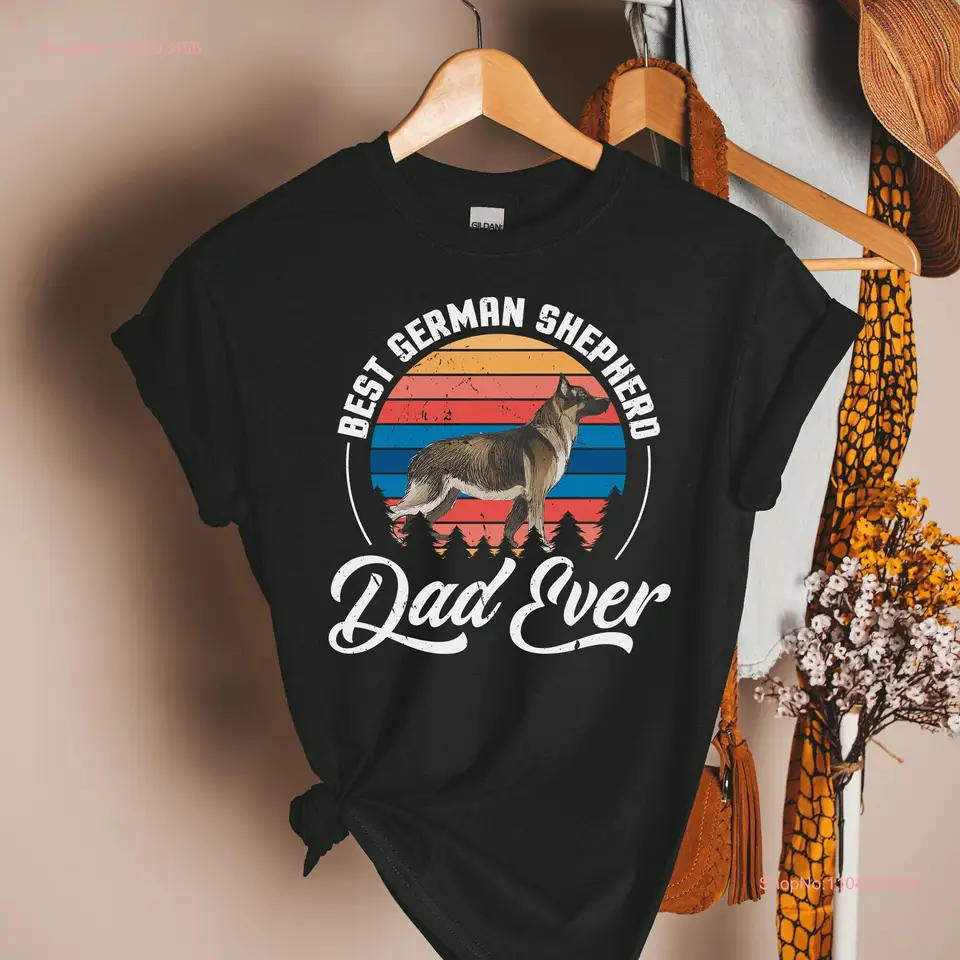 Nemecký pastier tričko otec retro mama psa mama dlhé alebo krátke rukávy