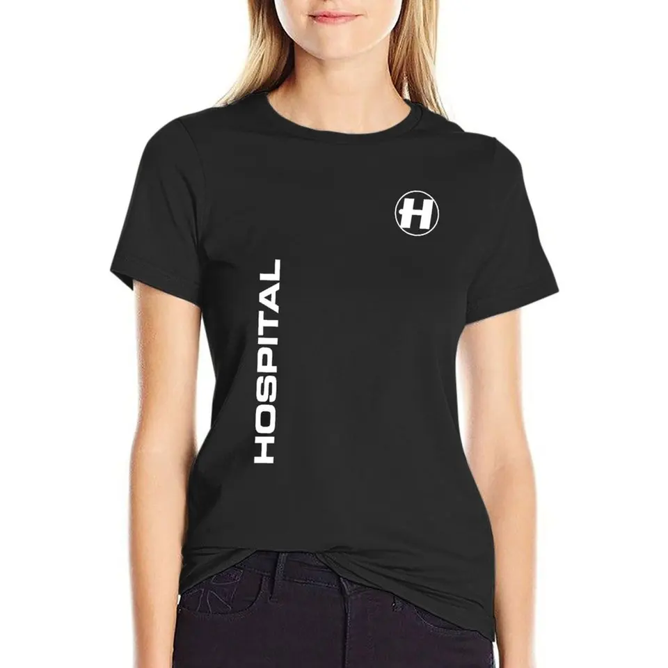 Nemocničné záznamy Merch Hospital Records Tričko Plain košele Grafické odpaliská Čierne tričká pre ženy