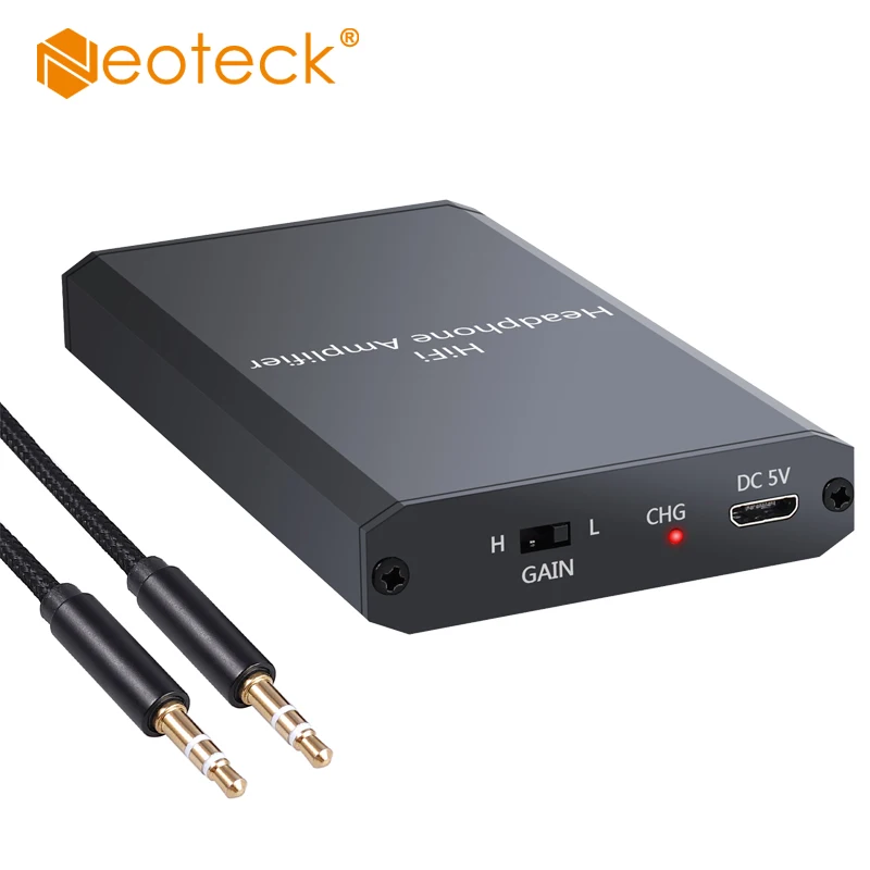 Neoteck Professional prenosný Mini 3,5 mm audio zosilňovač pre slúchadlá pre zosilňovač pre slúchadlá HIFI s 1,2 m napájacím káblom USB