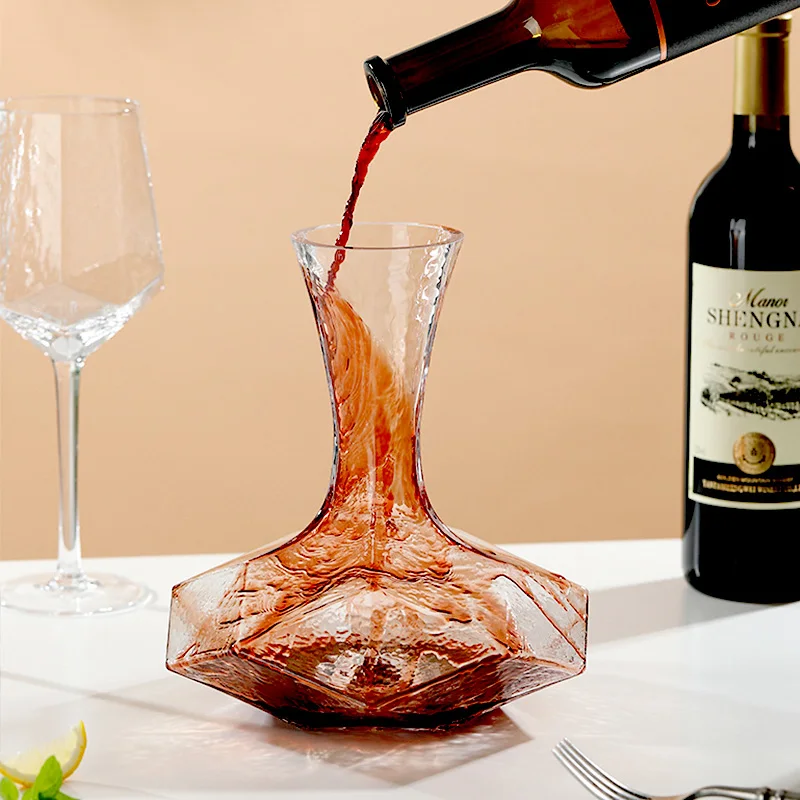 Nepravidelná kreativita s dekanérom vína 1450 ml Dekanter Dávkovač krištáľový sklenený zvodný zväzok zrkadlo zrkadlové džbá