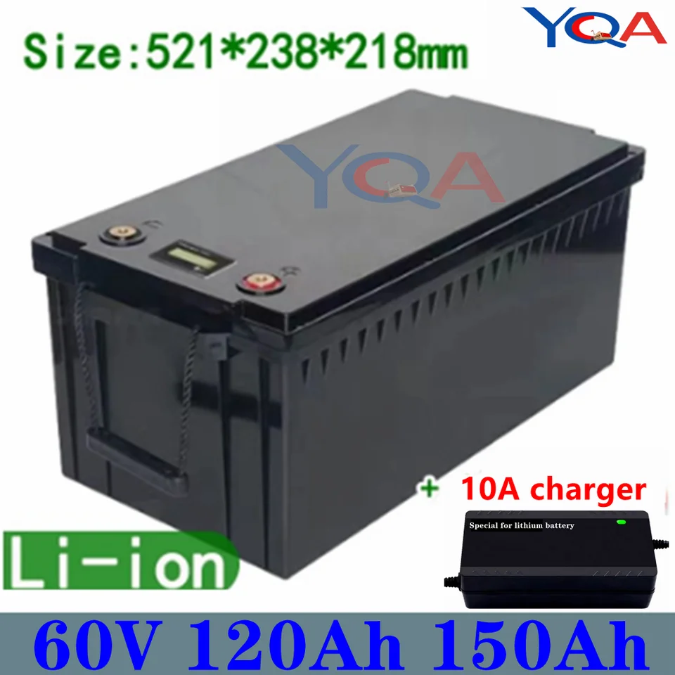 nepremokavá 60V 120AH 150AH lítium batérie 60 V 150AH Li ion batéria s BMS pre 6000W Scooter AGV demo go cart bicykel 10a nabíjačka