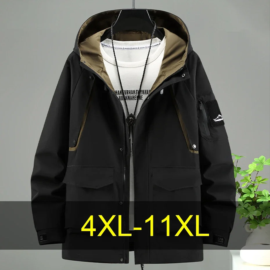 Nepremokavá bunda na veterné breaker muži 10xl 11xl plus veľkosť kabátu bunda Muž módny náhodný nákladný bundy veľkú veľkosť 11xl