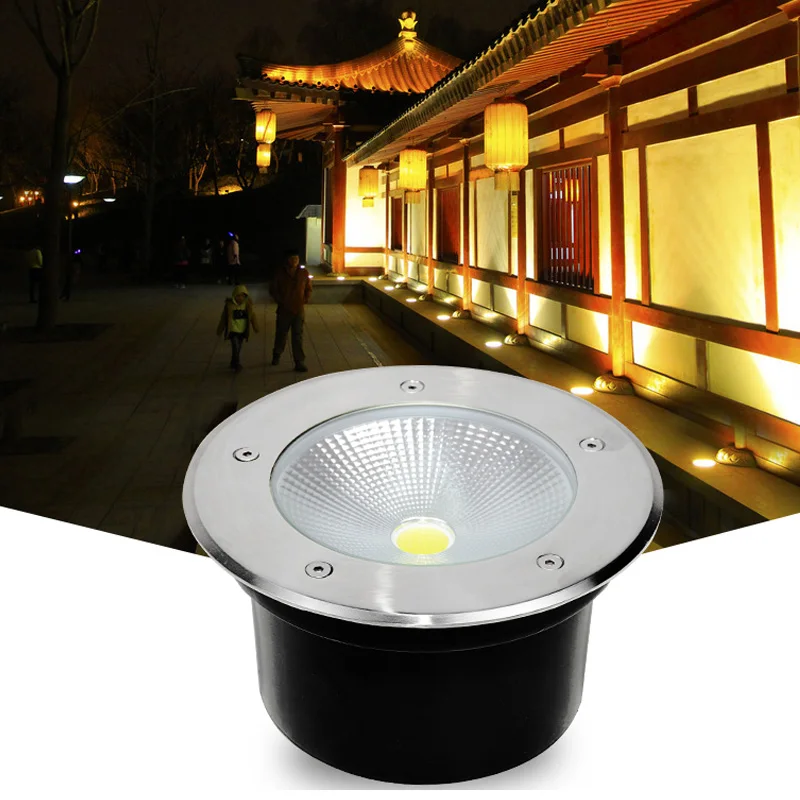 Nepremokavá IP67 3W 5W 10W 15W LED záhrada zakopaná AC110V 220V Outdoor Outsed Deck Svetlo podzemná lampa DC12V