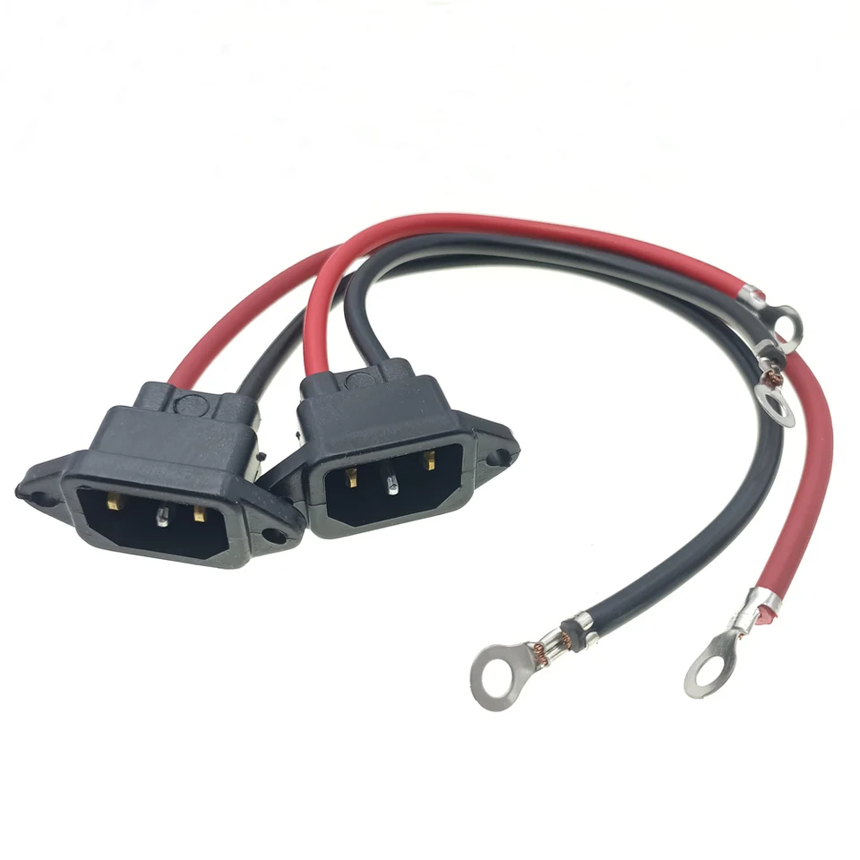 Nepremokavá čierna 10A 250V IEC320 C13 C14 Elektrický bicykel automobil Káblové konektorové konektory nabíjanie nabíjania napájacieho zásuvky