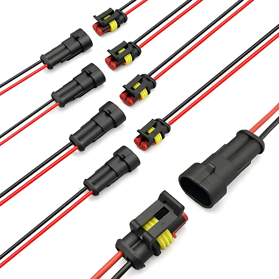 Nepremokavé 2 -kolíkové drôtové konektory - 20 AWG Automotive Connector Kit pre auto, nákladné auto, motocykel a námornú loď