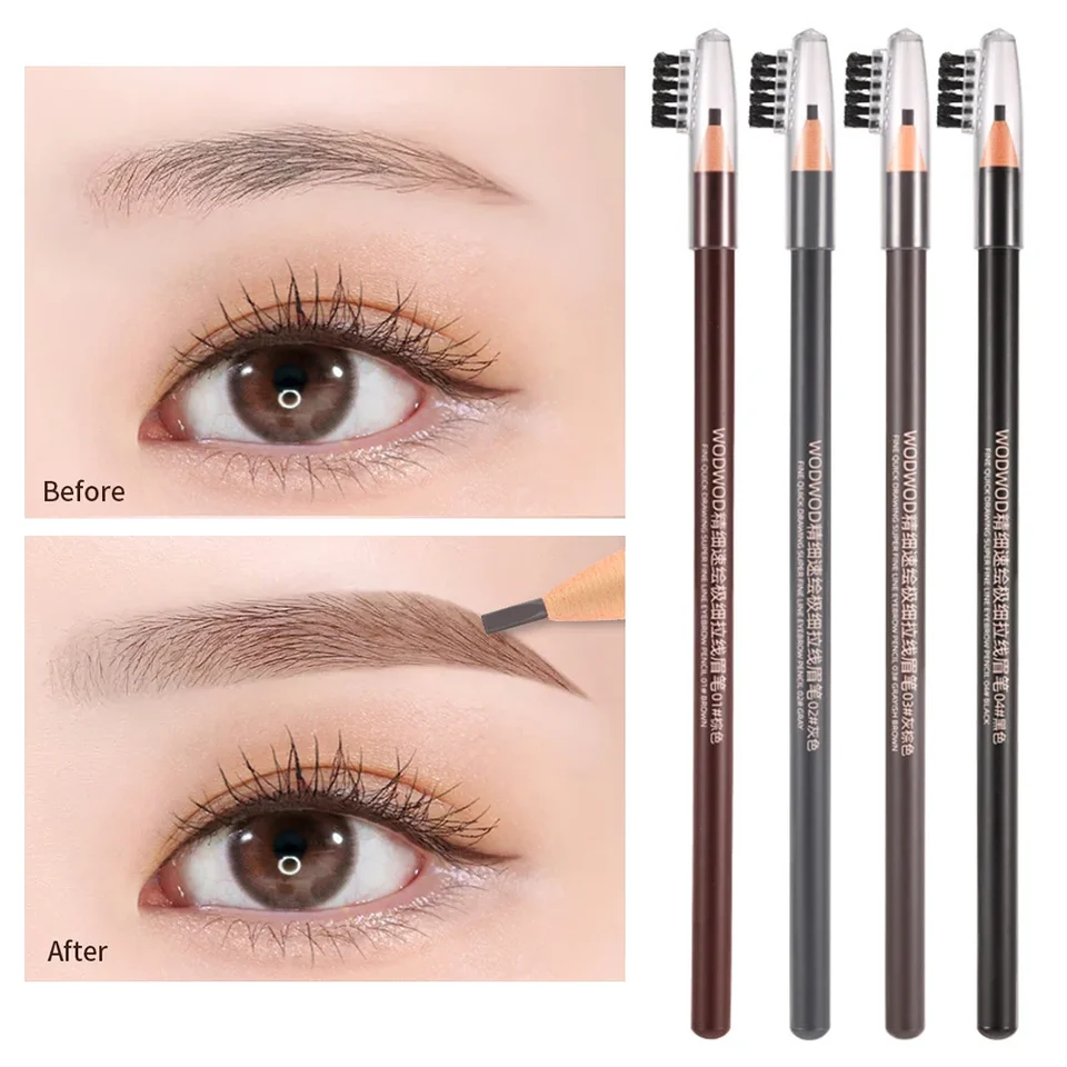 Nepremokavé očné obočie ceruzka Presné obočie definer čierna šedá hnedá šedá šedá farba očných piesk Dlhodobé oči make -up kozmetika