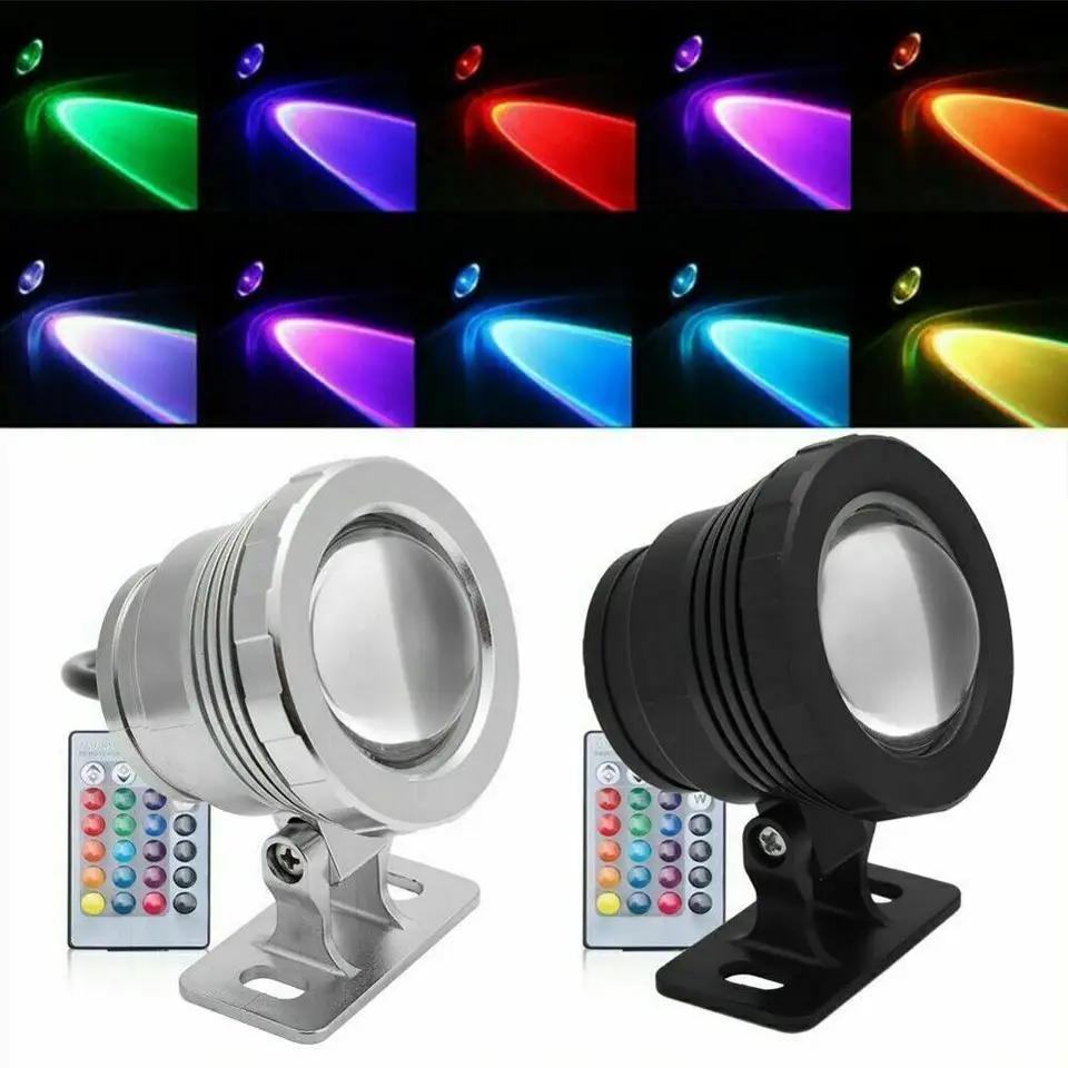 Nepremokavé RGB LED povodňové svetlo pod vodou fontánový bazén Akvárium Spotlight Light Lamp Outdoor Garden AC DC 12V 110V 220V 15W