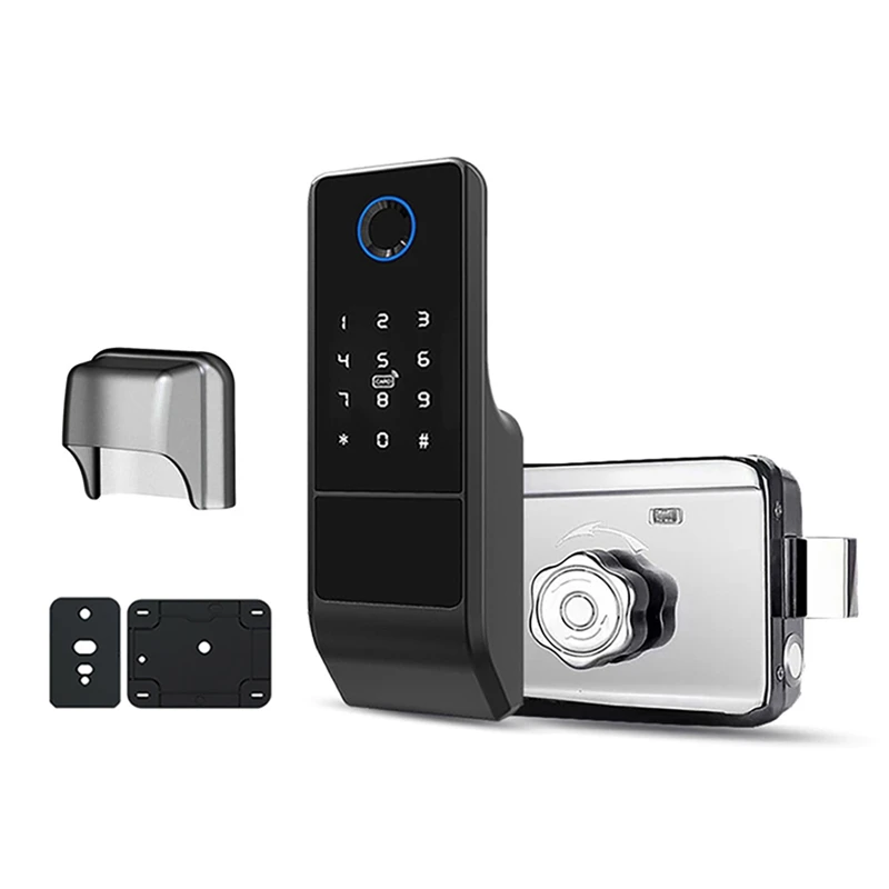 Nepremokavé tuya wifi inteligentné zámky DIGICKÉHO HESKO DIVATICKÉHO PRINPRINT ELEKTRONICKÝ RIM LOCK pre vonkajšie dvere železnej brány