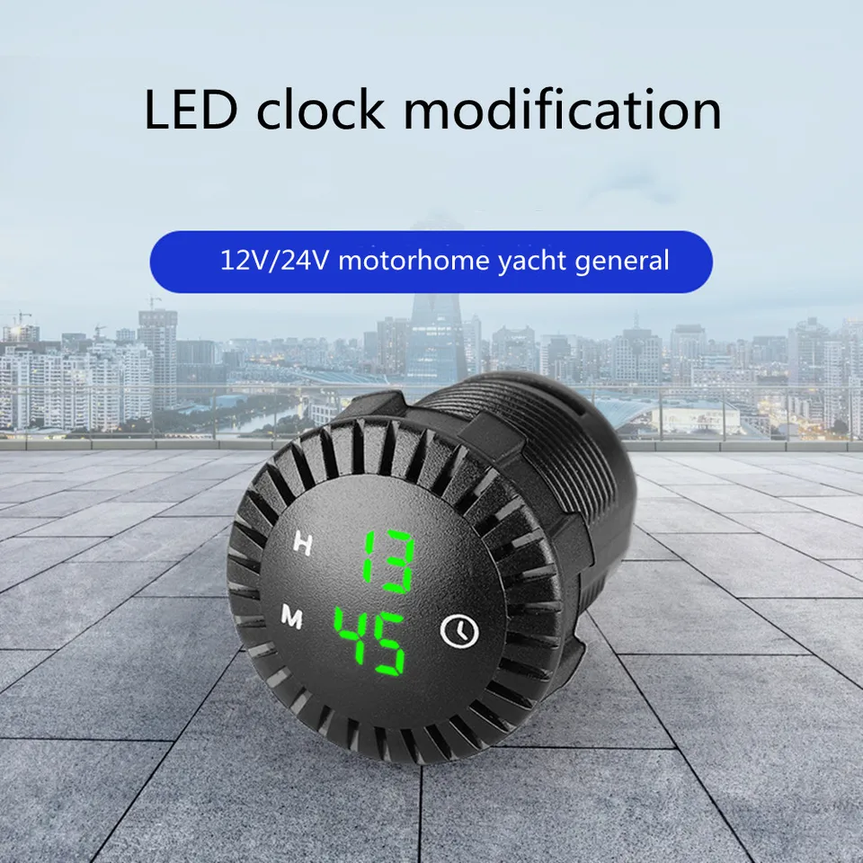 Nepremokavý 12 V/24 V automobilový motocykel automobilov 24 hodín dotykové digitálne hodiny LED displeja Panel Elektronické hodiny
