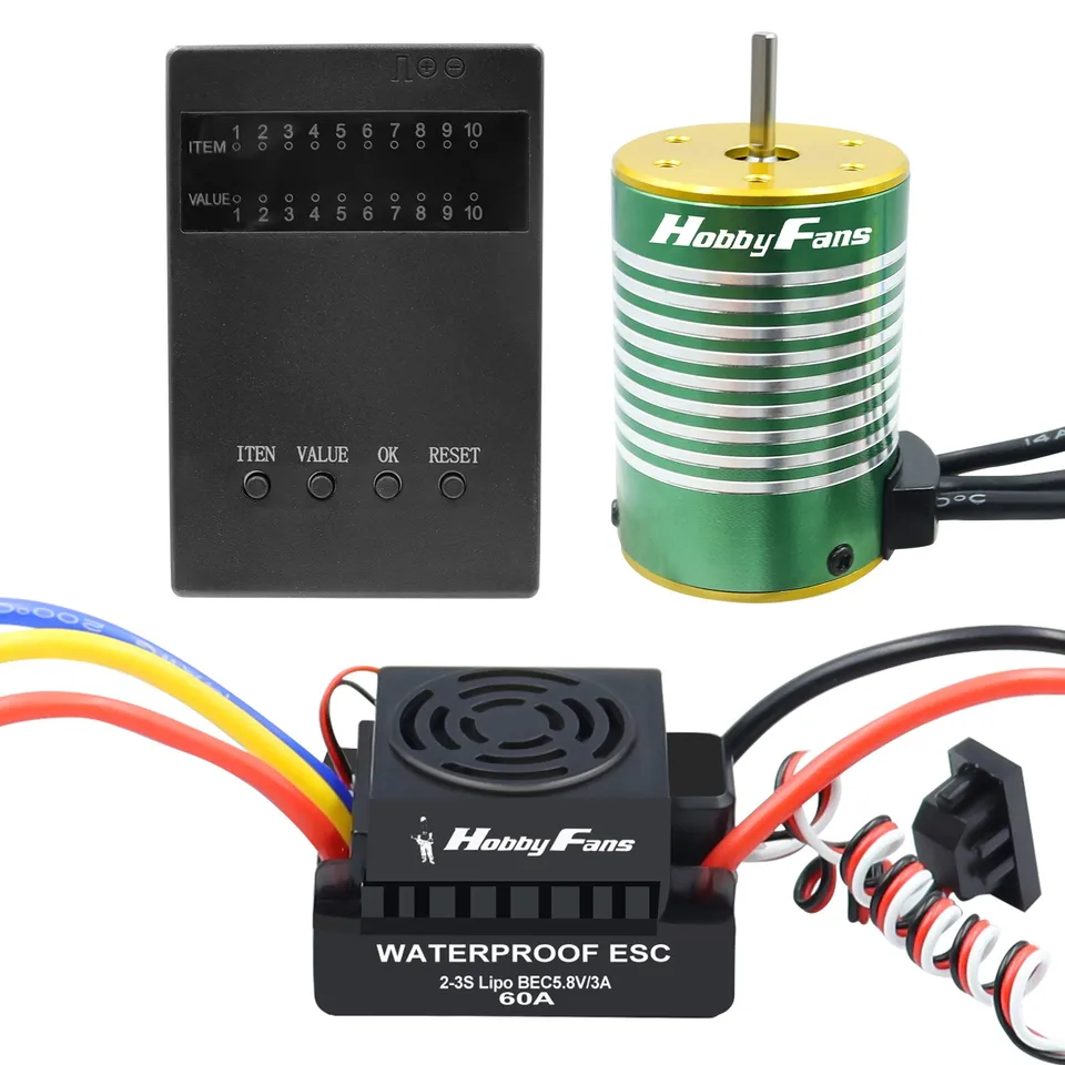 Nepremokavý 3650 3100 kv 3900KV 4300KV KV5200 Brushless Motor s 60A ESC W/ Program Card Combo pre 1/10 RC CAR TRACK HOOKY