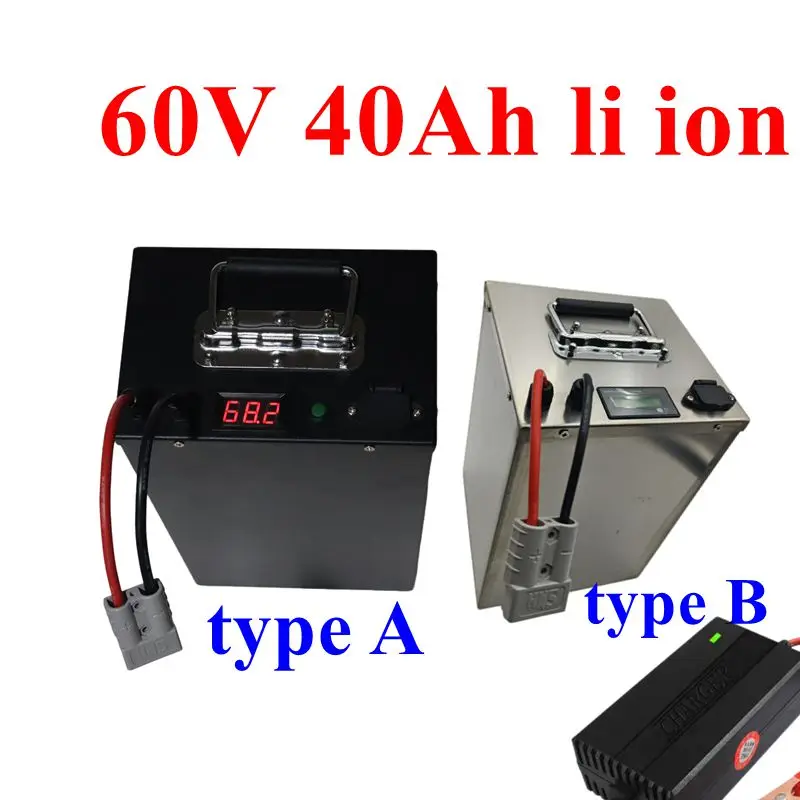 nepremokavý 60V 40AH lítium iónových bateria li iónov BMS pre 4000 W 3000 W trojkolkový skúter motocykel go cart +5A nabíjačka