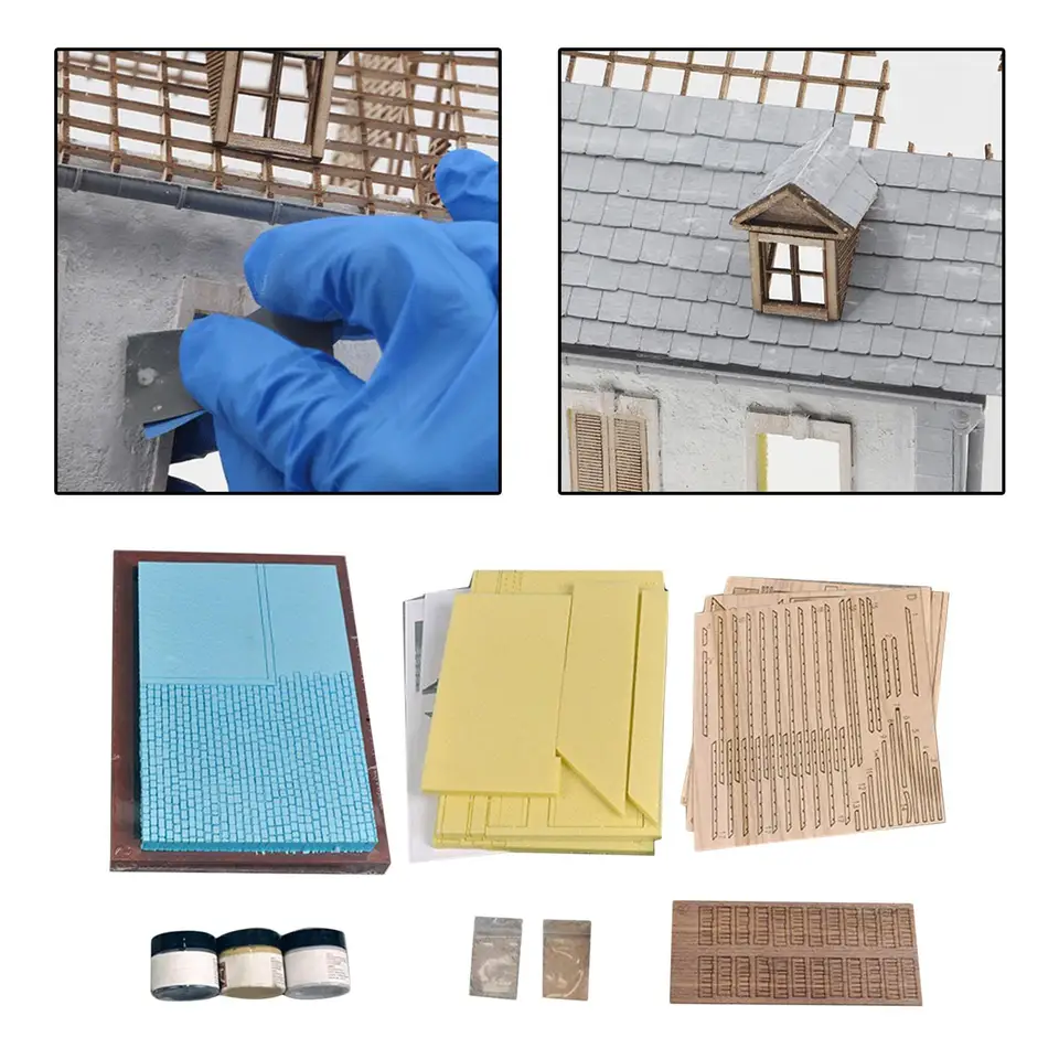 Nepretiek 1/35 budov Modelových súprav Ruins House House scéna s výstavnou základňou