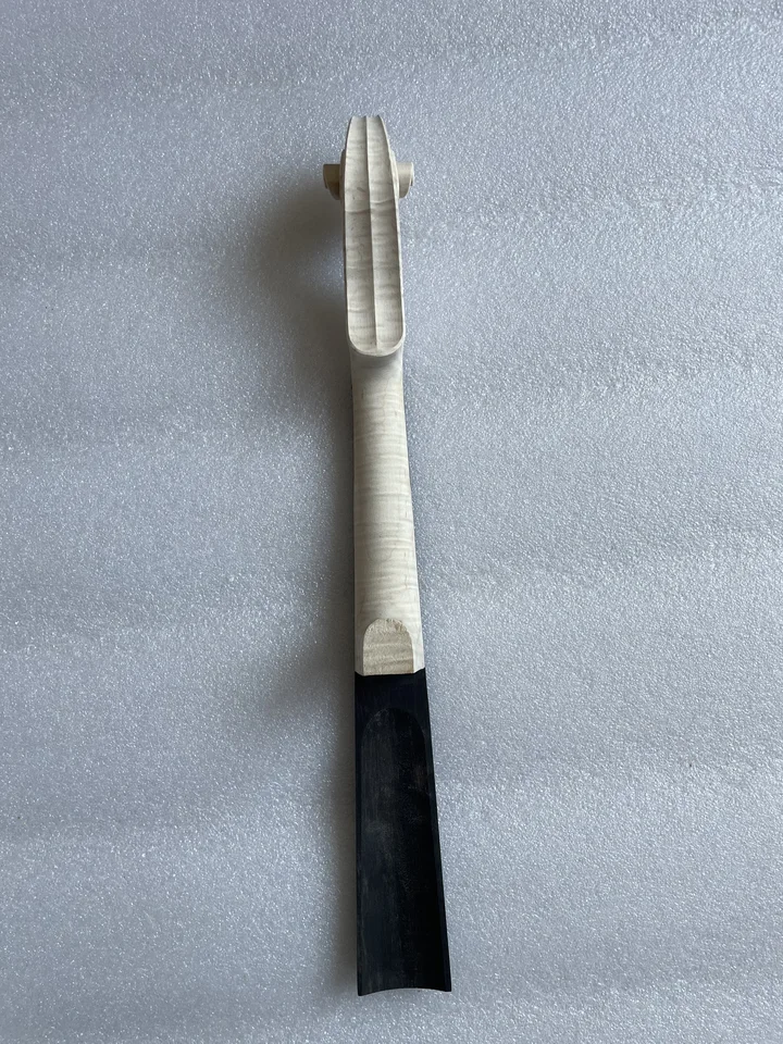 Nepretrené plamene 4/4 husľový krk hlavy s ebenovým hmatníkom, plameňové javorové drevo, DIY Headstock, Skutočné fotografie, 1enk, 4 ks, 4 ks